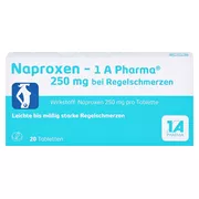 Naproxen 1 A Pharma 250 mg bei Regelschmerzen 20 St