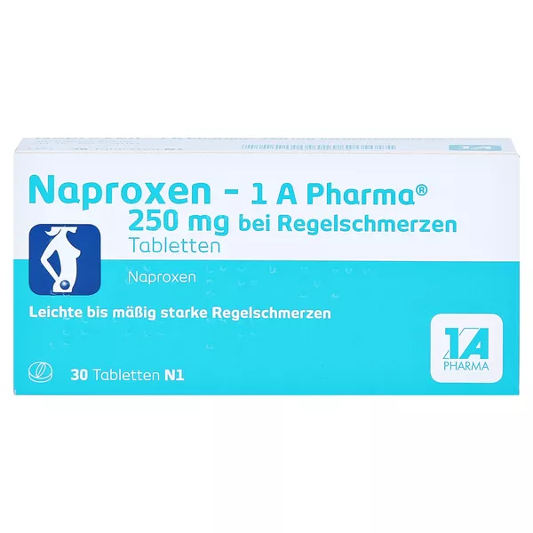 Naproxen 1 A Pharma 250 mg bei Regelschmerzen, 30 St.