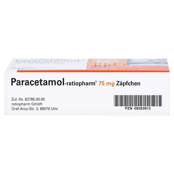 Paracetamol ratiopharm 75 mg, 10 St.