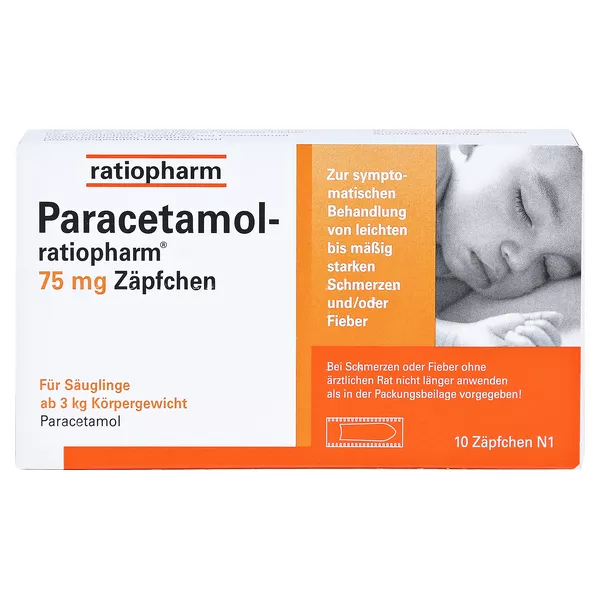 Paracetamol ratiopharm 75 mg, 10 St.