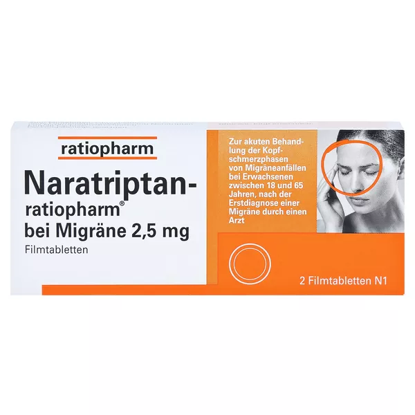 Naratriptan ratiopharm bei Migräne 2,5 mg 2 St