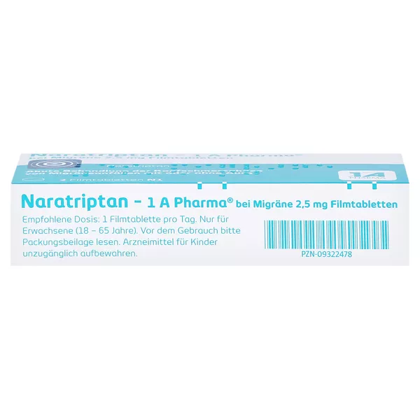 Naratriptan-1 A Pharma bei Migräne 2,5 mg, 2 St.