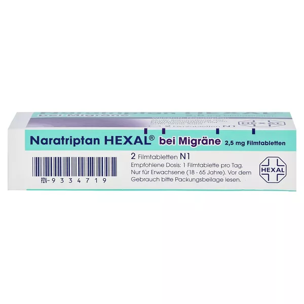 Naratriptan HEXAL bei Migräne 2,5 mg 2 St