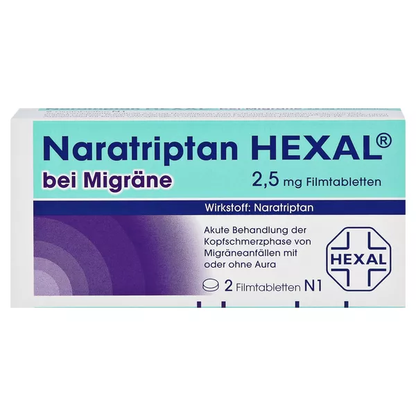 Naratriptan HEXAL bei Migräne 2,5 mg 2 St