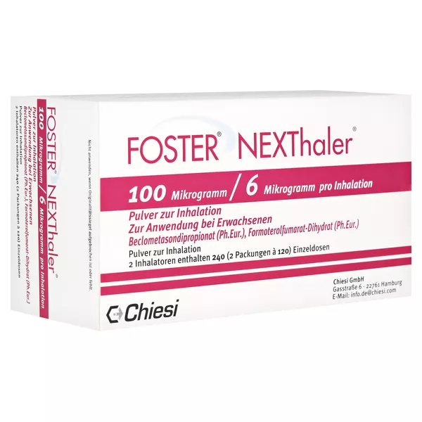 FOSTER NEXThaler 100/6 µg 120 ED Inhalationspulver 240 Sp