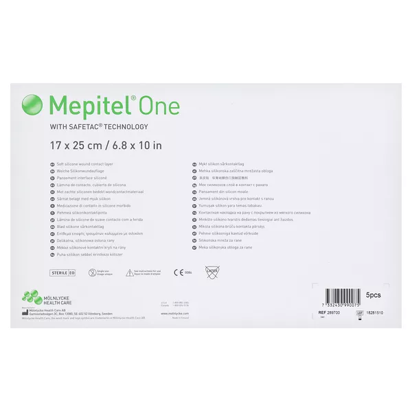 Mepitel One 17x25 cm Silikon Netzverband 5 St