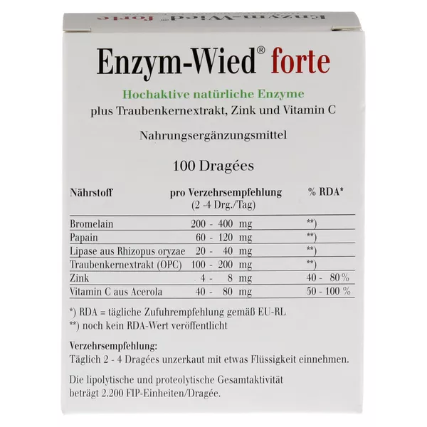 Enzym-wied Forte Dragees 100 St