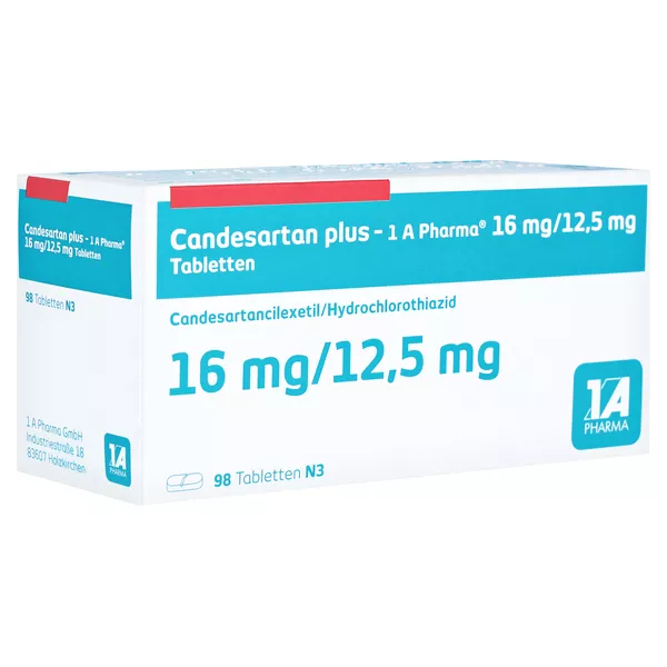 CANDESARTAN plus-1A Pharma 16 mg/12,5 mg Tabletten 98 St