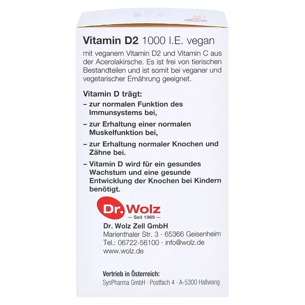 Vitamin D2 1000 I.E. vegan Kapseln 60 St