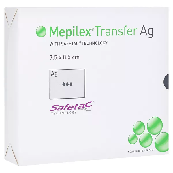 Mepilex Transfer Ag Schaumverband 7,5x8, 10 St
