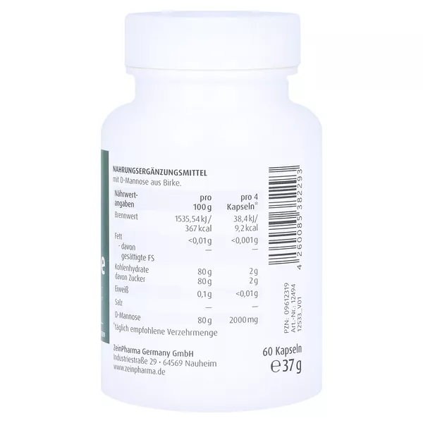 D-mannose Kapseln 500 mg, 60 St.
