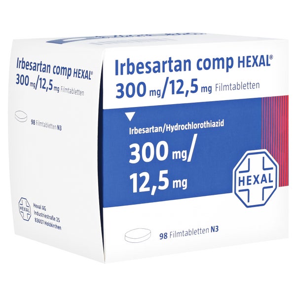 IRBESARTAN comp HEXAL 300 mg/12,5 mg Filmtabletten 98 St
