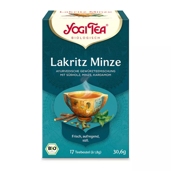 YOGI TEA, Lakritz Minze, Bio Gewürz- und Kräutertee 17X1,8 g