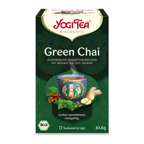 YOGI TEA, Green Chai, Bio Gewürz- und Kräutertee 17X1,8 g