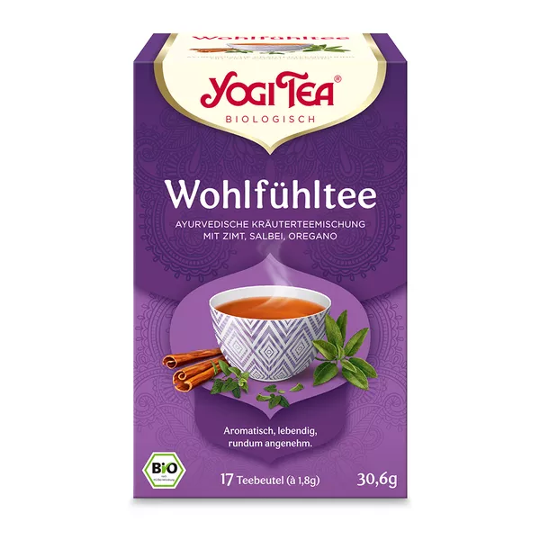 YOGI TEA, Wohlfühltee, Bio Kräutertee 17X1,8 g