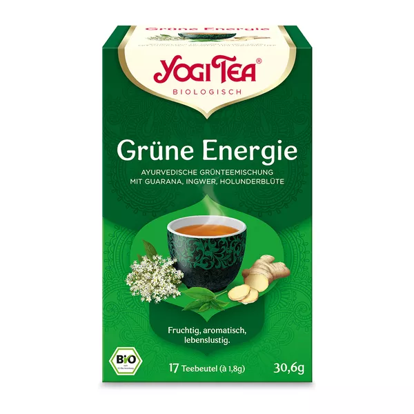YOGI TEA, Grüne Energie, Grüner Bio Kräutertee 17X1,8 g