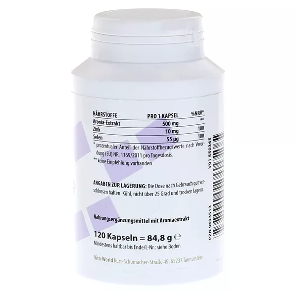Aronia Extrakt 500 mg Kapseln 120 St