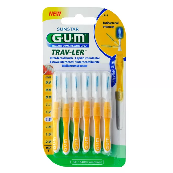 GUM Trav-ler 1,3mm Tanne gelb Interdenta 6 St