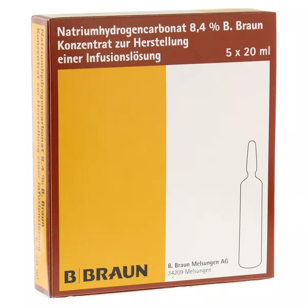 Natriumhydrogencarbonat B.braun 8,4% Gla 5X20 ml