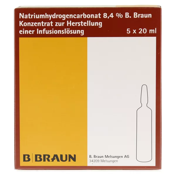 Natriumhydrogencarbonat B.braun 8,4% Gla 5X20 ml