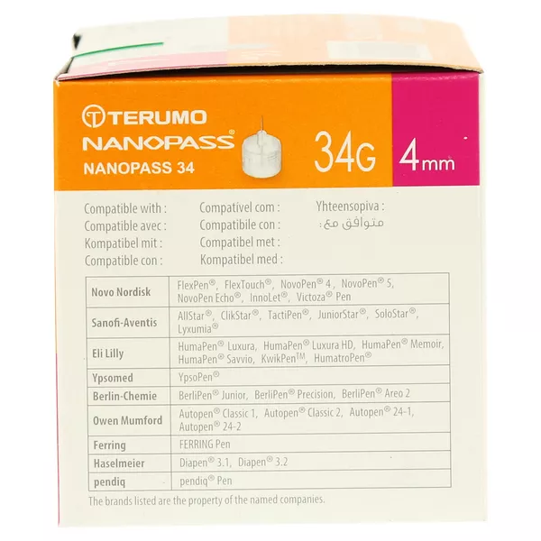 Terumo Nanopass 34 Pen Kanüle 34 G 0,18x 100 St