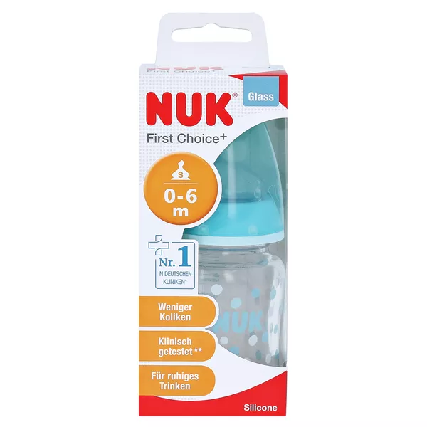 NUK First Choice+ Glasfla.120ml Silikons 1 St