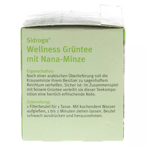 Sidroga Wellness Grüntee m. Nana-Minze F 20X1,5 g