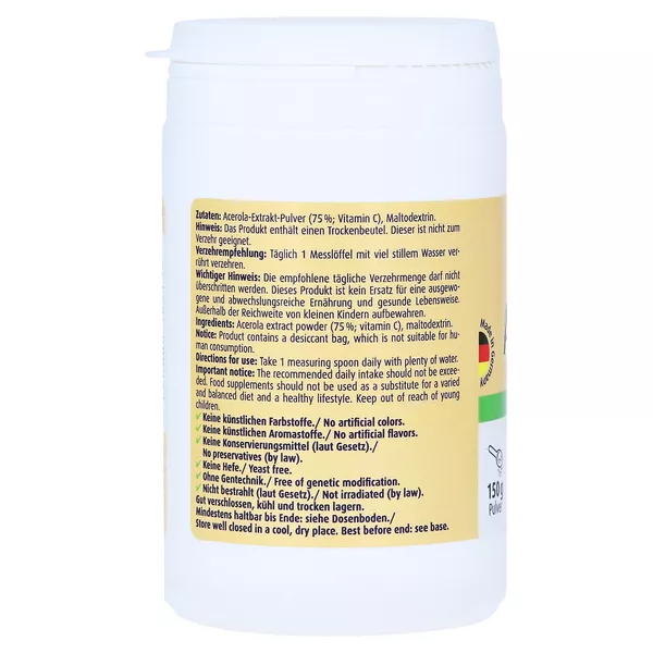 Acerola Pulver mit Vitamin C Acerola PUR, 150 g