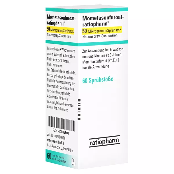 MOMETASONFUROAT-ratiopharm 50µg/Sprühst.60 Spr.St. 10 g