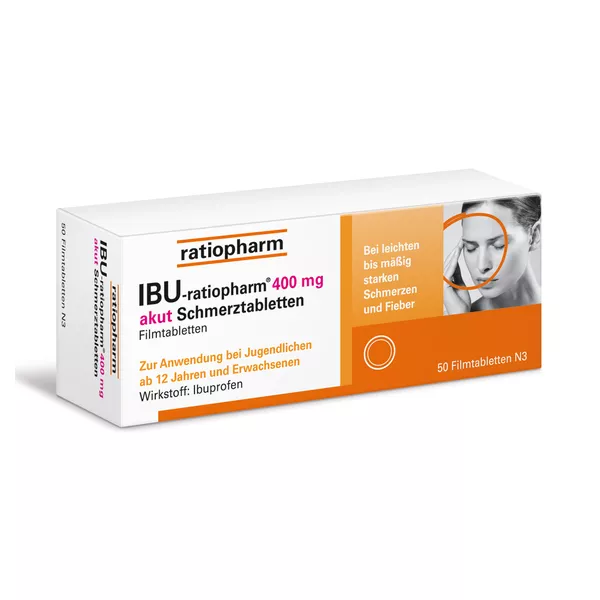 IBU ratiopharm 400 mg akut Schmerztabletten, 50 St.