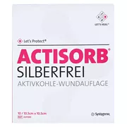 Actisorb Silberfrei 10,5x10,5 cm Aktivko 10 St