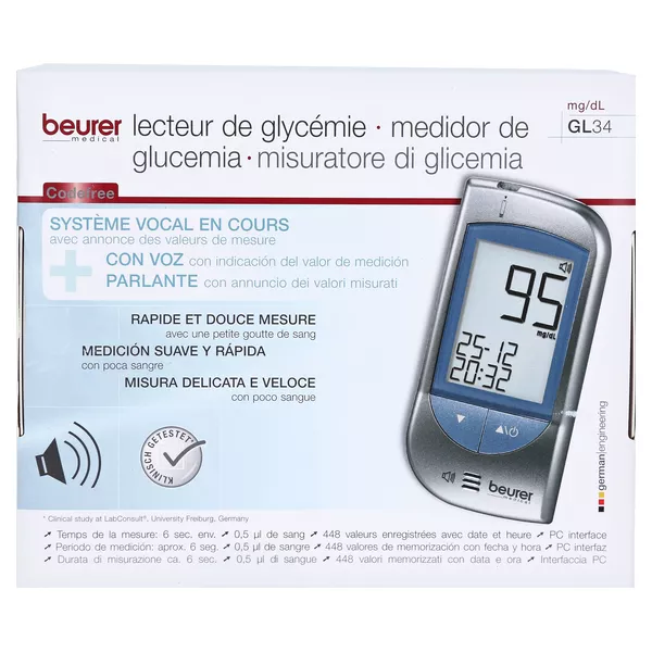 Beurer GL34 Blutzuckermessgerät mg/dl 1 St