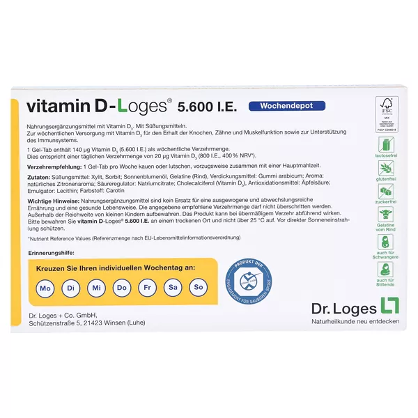 vitamin D-Loges 5.600 I.E. 15 St