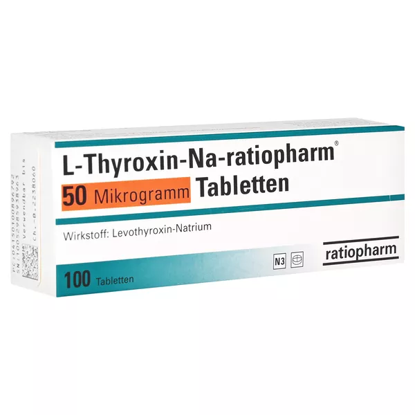 L-THYROXIN-Na-ratiopharm 50 Mikrogramm Tabletten, 100 St.