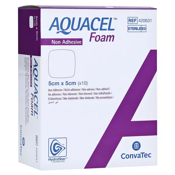Aquacel Foam Nicht adhäsiv 5x5 cm Verban, 10 St.