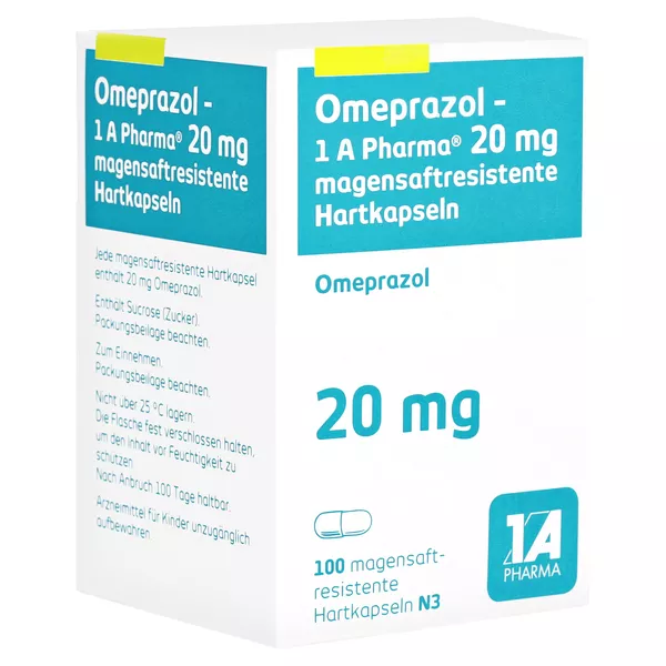 OMEPRAZOL-1A Pharma 20 mg magensaftres.Hartkapseln 100 St