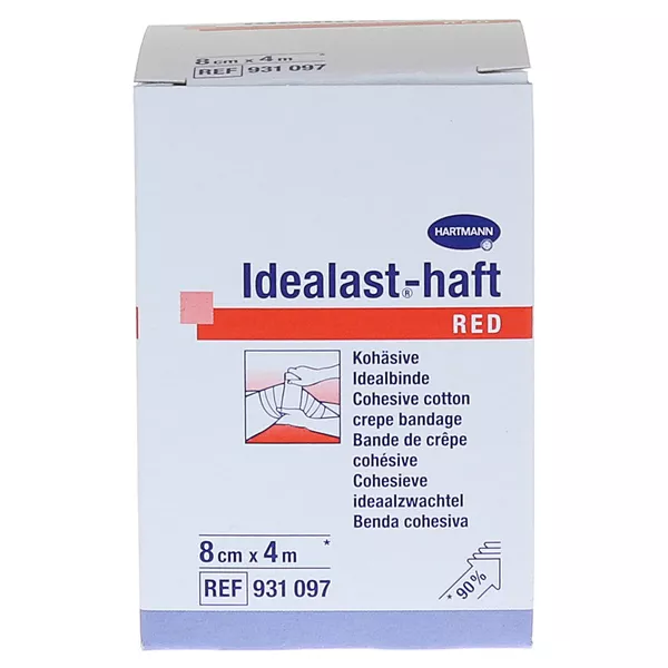 Idealast-haft color Binde 8 cm x 4 m rot, 1 St.