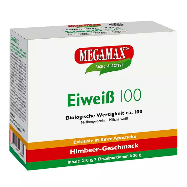 MEGAMAX Eiweiss 100  HIMBEER 7X30 g