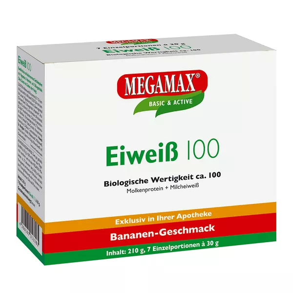 MEGAMAX Eiweiss 100  BANANE, 7 x 30 g