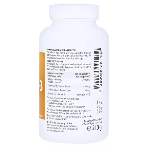 Omega 3 Kapseln 500 mg 300 Kapseln, 300 St.