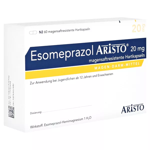 ESOMEPRAZOL Aristo 20 mg magensaftres.Hartkapseln, 60 St.