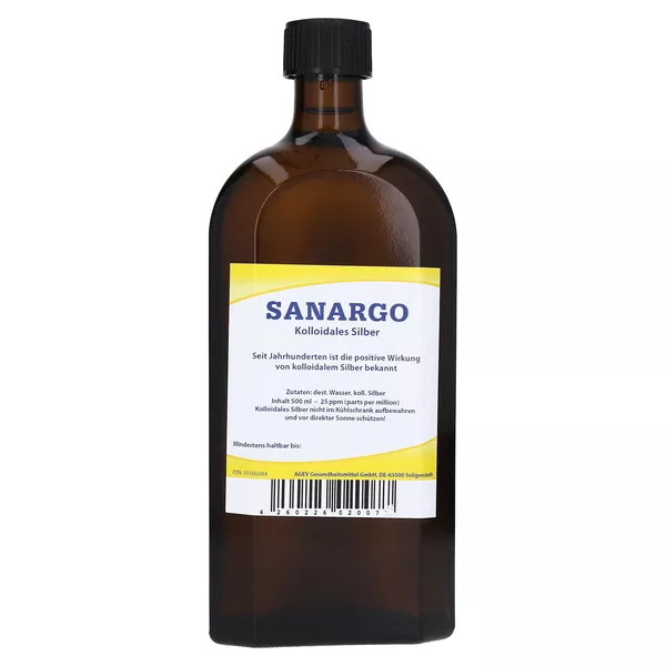 Sanargo Kolloidales Silber Flaschen 500 ml
