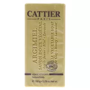 CATTIER Heilerde Seife mit Honig - Weiße Heilerde & Gelbe Heilerde & Bio-Lavendelhonig, 150 g