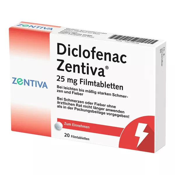 DICLOFENAC Zentiva 25 mg, 20 St.