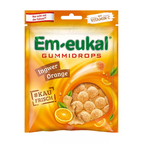 Em-eukal Gummidrops Ingwer-orange zucker 90 g