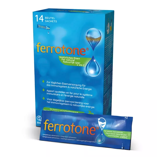 Ferrotone Eisen mit Apfelkonzentrat und Vitamin C, 14 x 25 ml