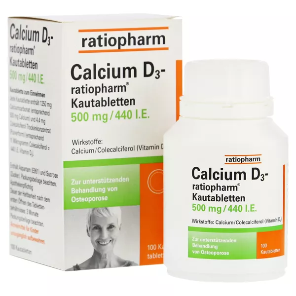 Calcium D3 ratiopharm Kautabletten, 100 St.