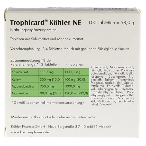 Trophicard Köhler NE 100 St