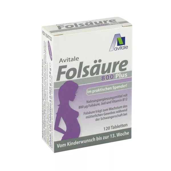 Avitale Folsäure 800 Plus B12+Jod