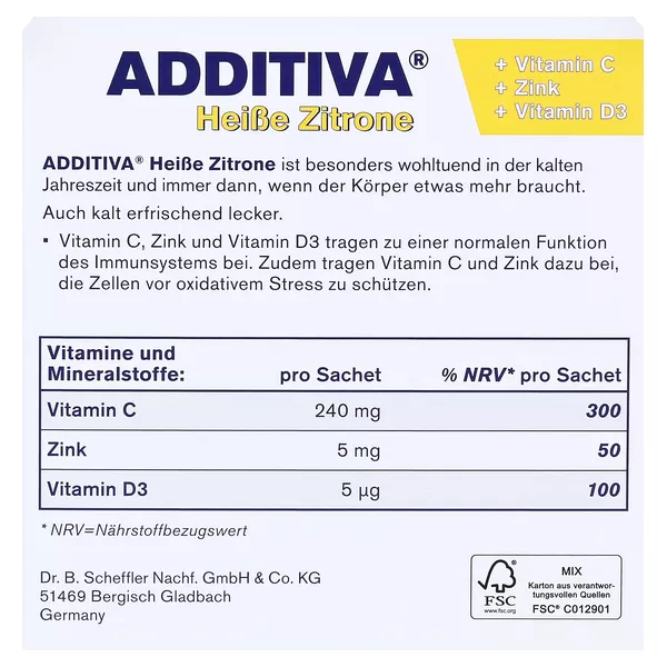 Additiva Heiße Zitrone Pulver 120 g